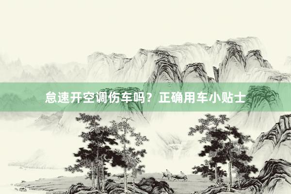 怠速开空调伤车吗？正确用车小贴士