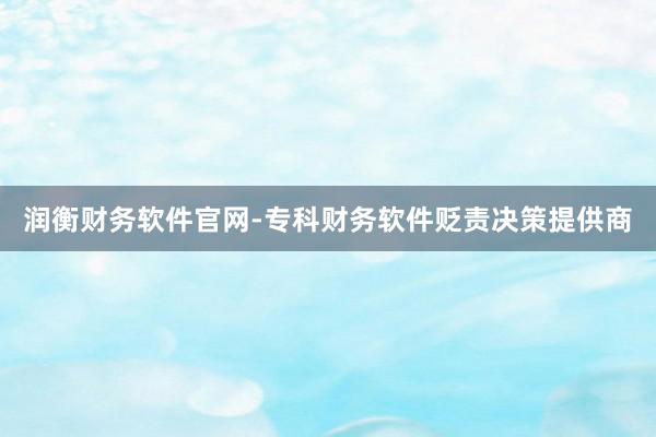润衡财务软件官网-专科财务软件贬责决策提供商
